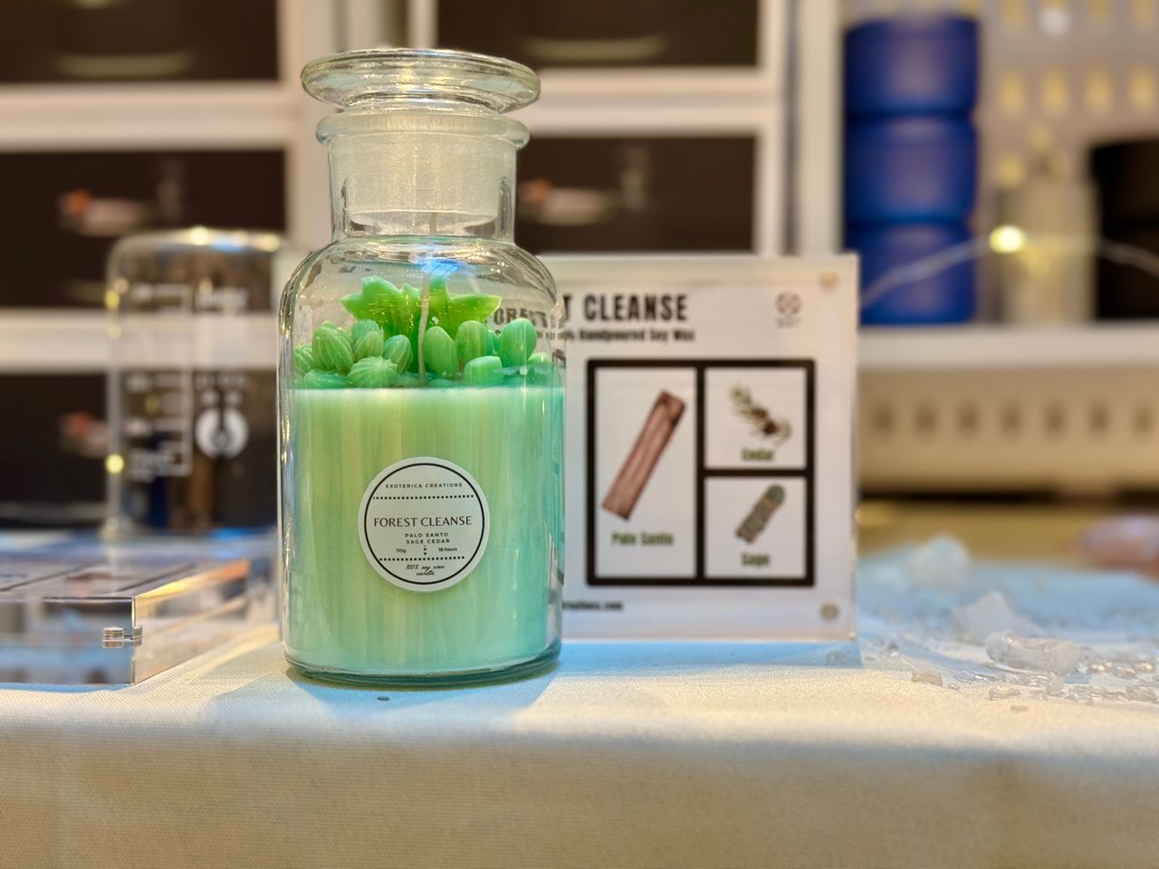 Large Intention Candle with Flowers *NEW*